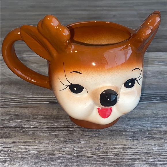 NWOT Retro Reindeer Coffee Mug Christmas - Picture 1 of 5